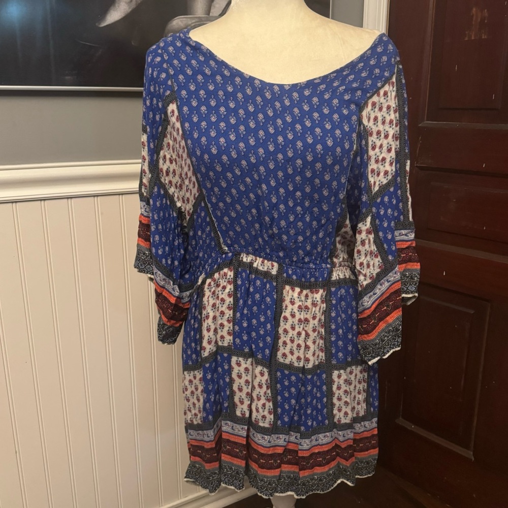 American Eagle Outfitters Multicolored Bohemian Boho Flowy Mini Dress Size Small